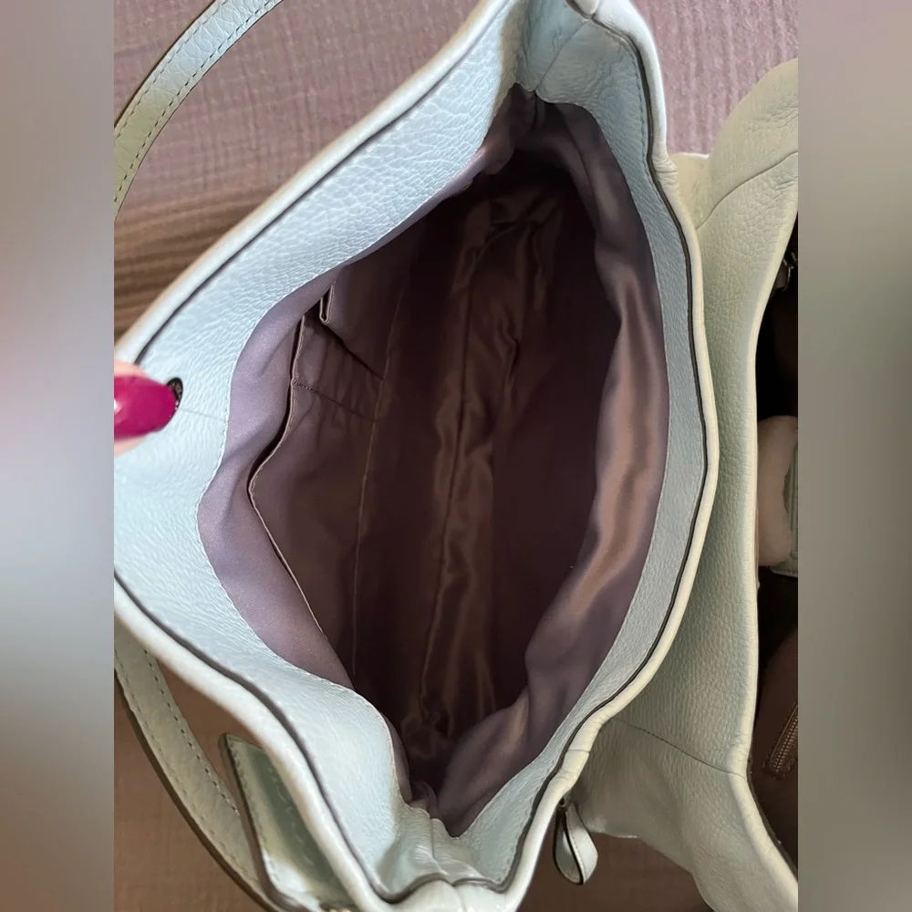 NWT vintage Coach Madison Phoebe Sea Mist blue leather shoulder bag tote - Picture 8 of 16